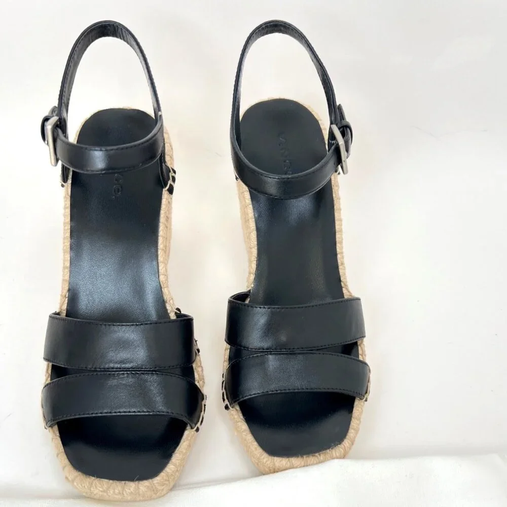 Vince black leather